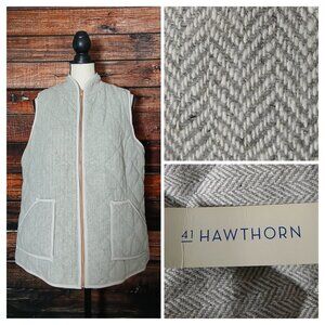 NWT 41 Hawthorn Vest 1X Quilted Insulated Full Zip Herringbone